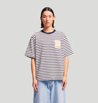 Bram's Fruit T-shirt à rayures manches courtes VARSITY STRIPED FW262112MIDNIGHTBLUE Bram's fruit 