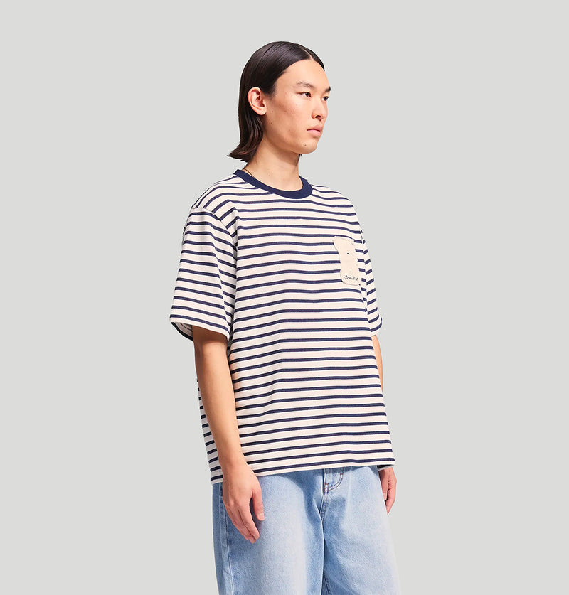 Bram's Fruit T-shirt à rayures manches courtes VARSITY STRIPED FW262112MIDNIGHTBLUE Bram's fruit 