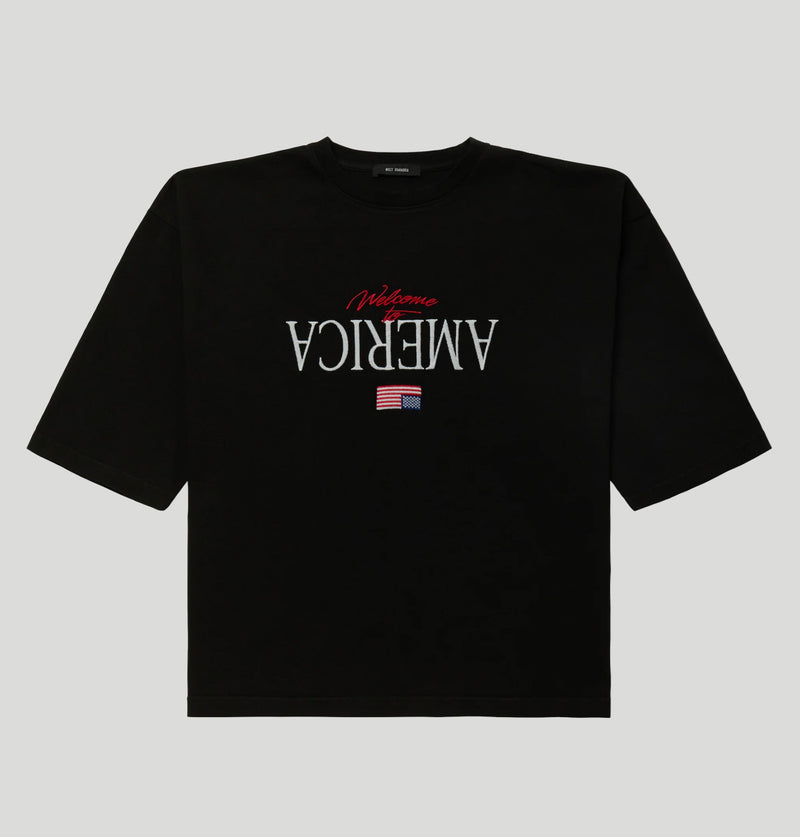 Willy Chavarria Welcome To America Buffalo Tee WCJSY0220 001BLACK willy chavarria 