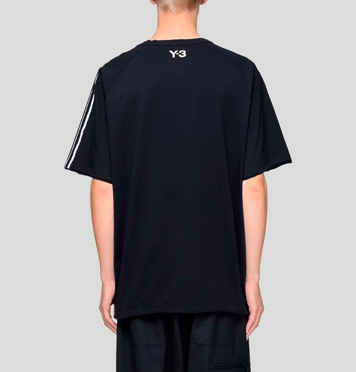 Y3 Raw Edge 3 Stripes Short Sleeve Tee KQ9793 RE 3S SS TEEBLACK Y-3 