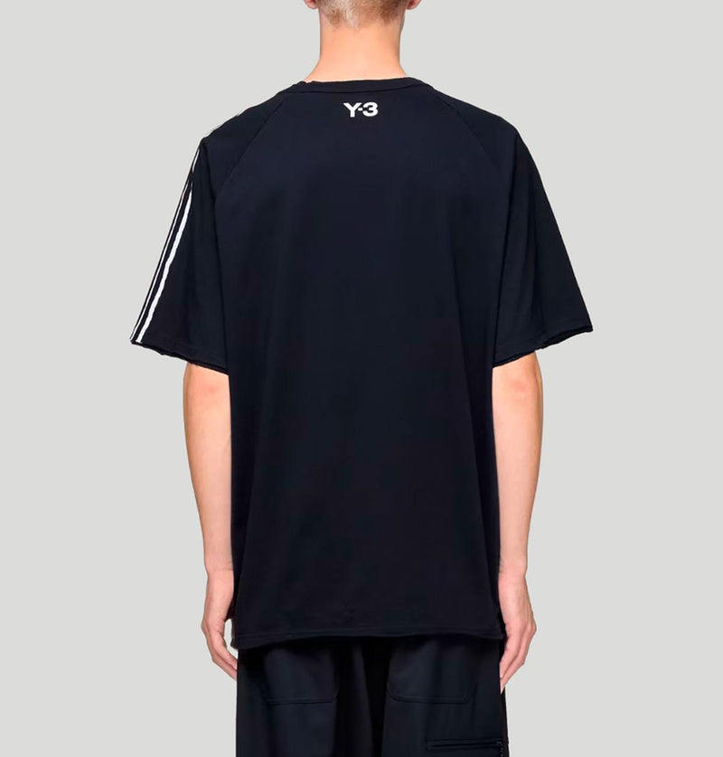 Y3 Raw Edge 3 Stripes Short Sleeve Tee KQ9793 RE 3S SS TEEBLACK Y-3 