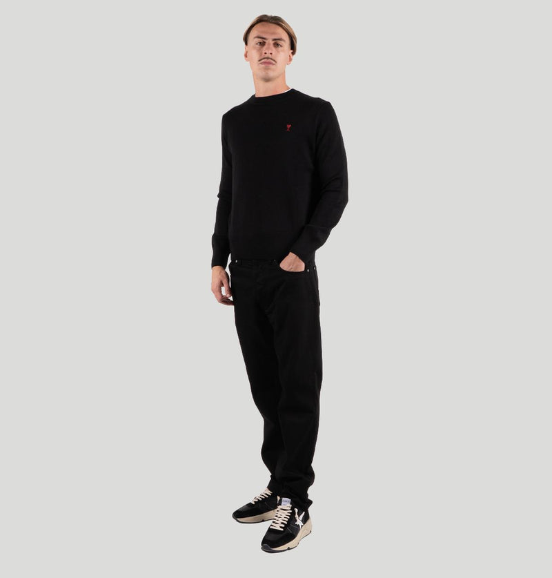 AMI Pull Col Rond Ami de Cœur H25HKS826 001NOIR/ROUGE ami 