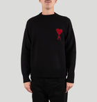 AMI Pull Col Rond Ami de Cœur H25UKS838 018NOIR/ROUGE ami 