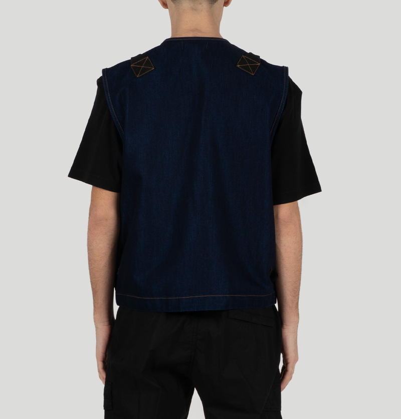 Stone Island Utility Vest In Ultralight Denim K2S15G100016 S00J2VJ201 stone island 