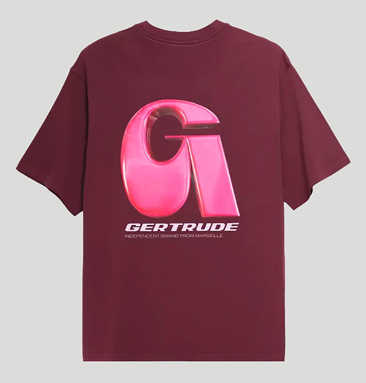 Gertrude Leonce Letter E26LEONCELETTER TEE SHIRTBORDEAUX gertrude 