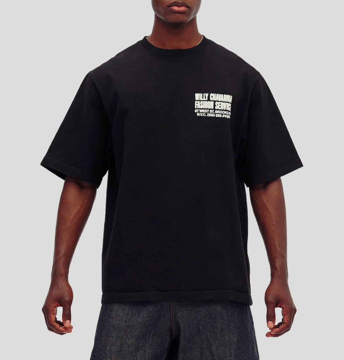Willy Chavarria Fashion Services Standard Tee WCJSY0180 001BLACK willy chavarria 