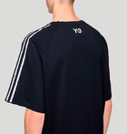 Y3 Raw Edge 3 Stripes Short Sleeve Tee KQ9793 RE 3S SS TEEBLACK Y-3 