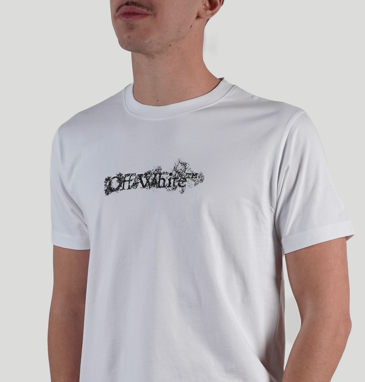 Off White Printed Detail Cotton Tee OMAA027S26 JER00710100 Off white 