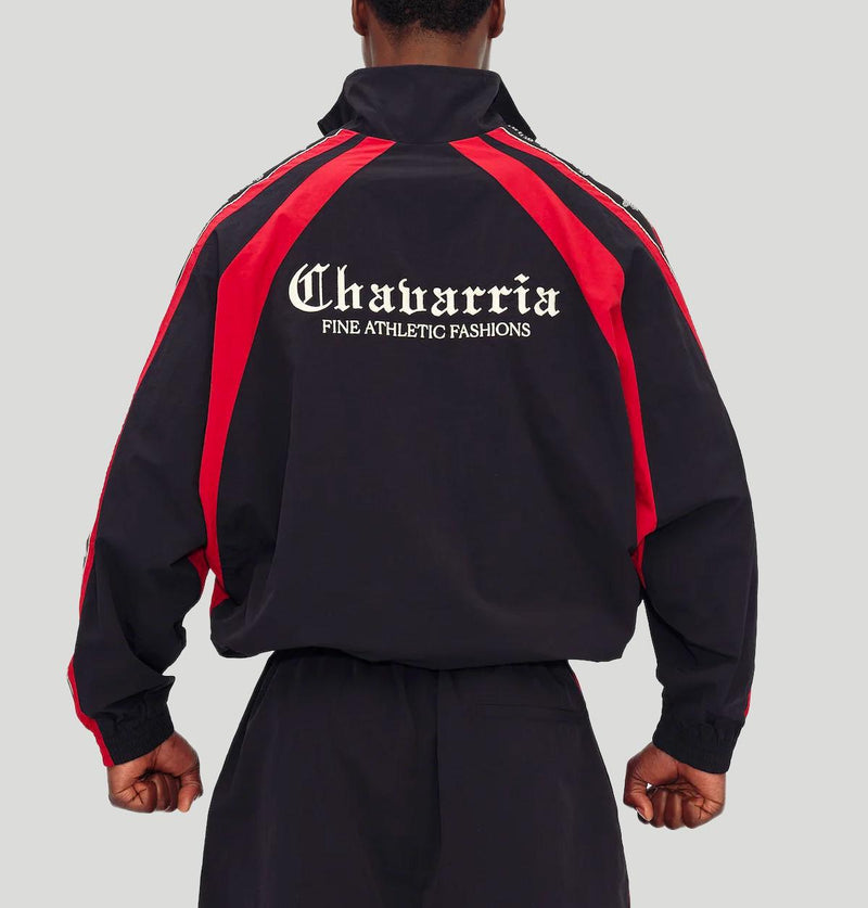 Willy Chavarria Casa De Chavarria Tape Jacket WCJKT0067 001BLACK/RED willy chavarria 