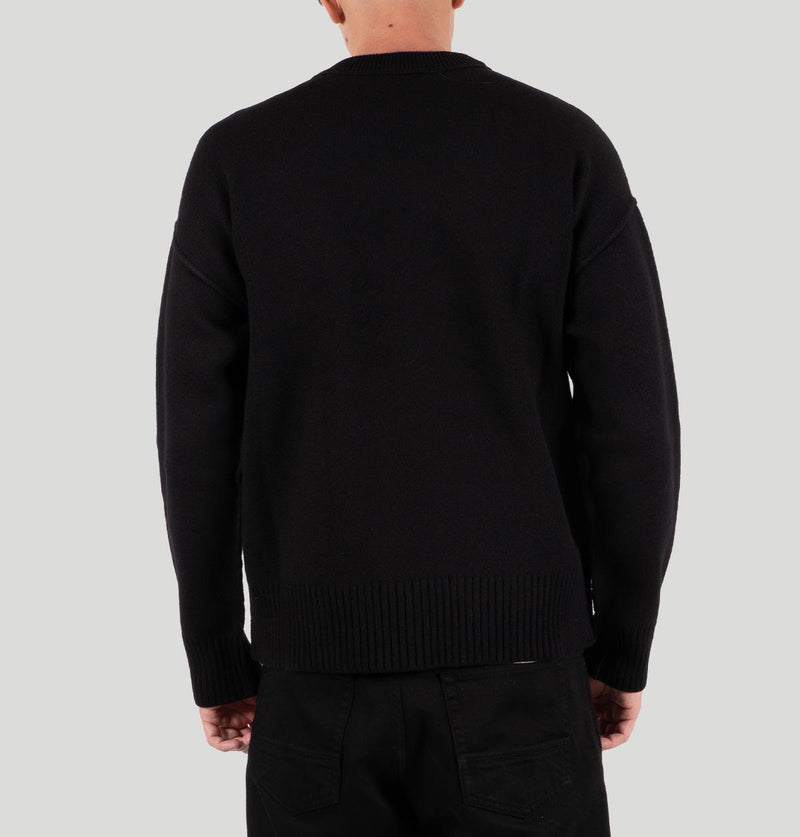 AMI Pull Col Rond Ami de Cœur H25UKS838 018NOIR/ROUGE ami 