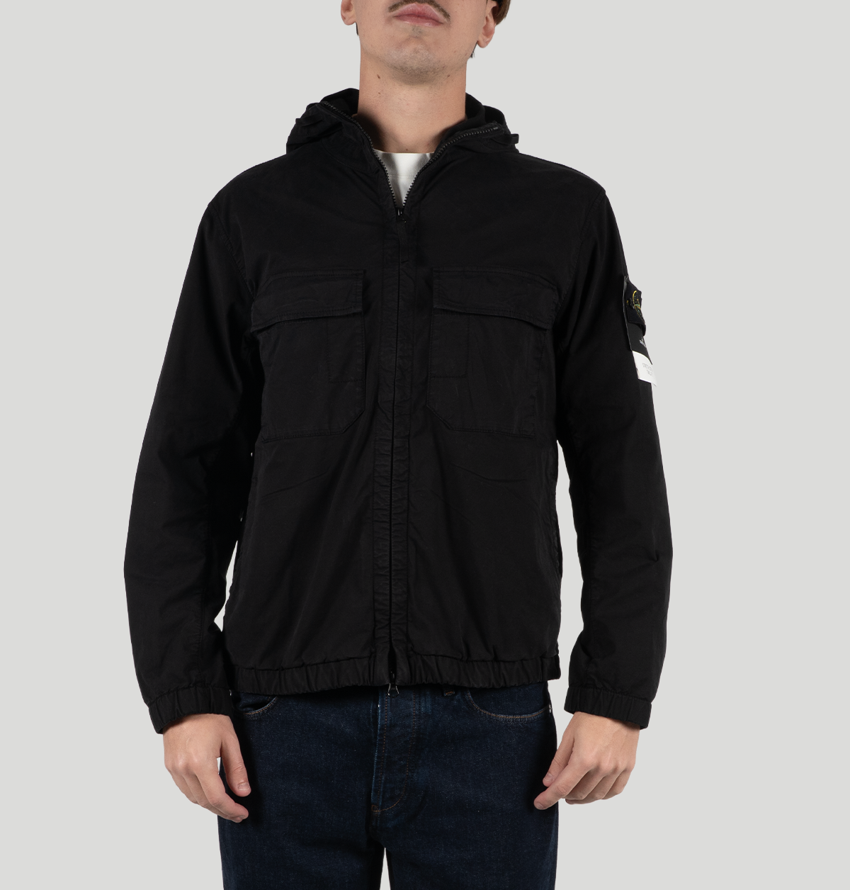 Stone Island Stretch Organic Cotton Twill Hooded Jacket L1S154100077 S0A10V0029 stone island 