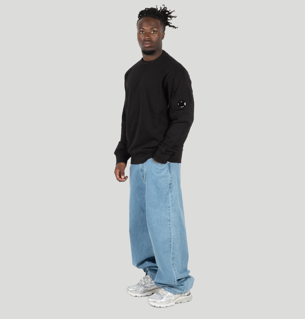C.P. COMPANY Diagonal Raised Fleece Crewneck Lens RCCMSS713A 005086W999 C P company 