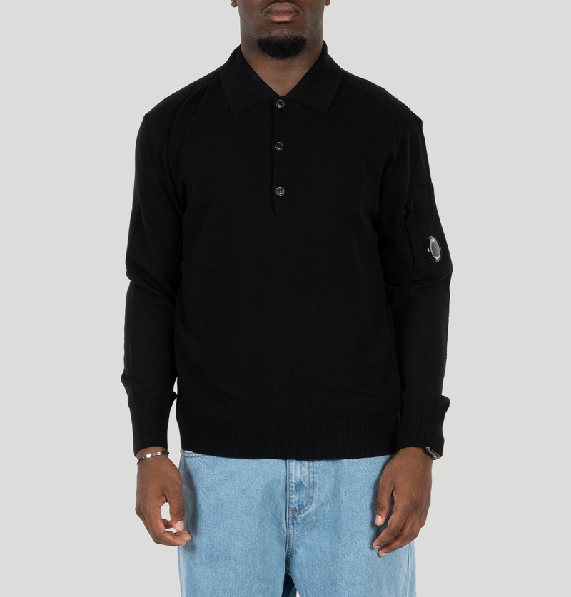 C.P. Company Extrafine Merino Wool Polo 19CMKN038A 005528A999 C P company 