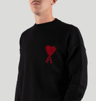 AMI Pull Col Rond Ami de Cœur H25UKS838 018NOIR/ROUGE ami 