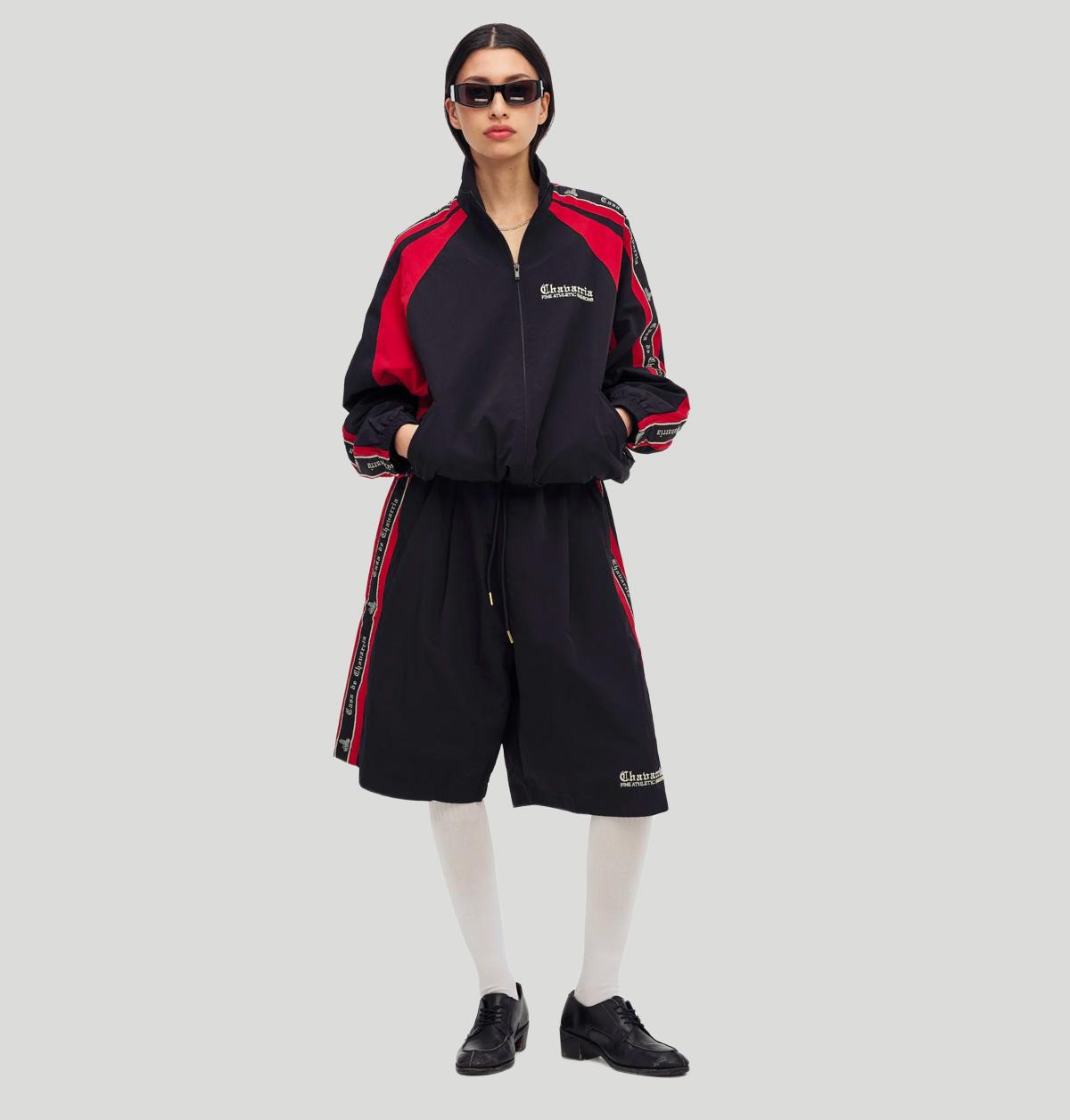 Willy Chavarria Casa De Chavarria Tape Jacket WCJKT0067 001BLACK/RED willy chavarria 