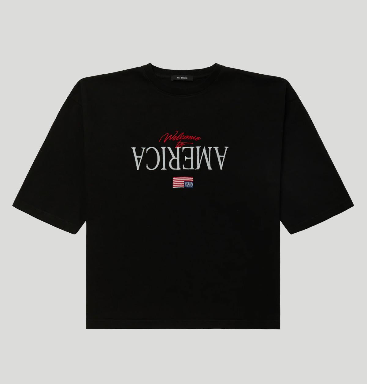 Willy Chavarria Welcome To America Buffalo Tee WCJSY0220 001BLACK willy chavarria 