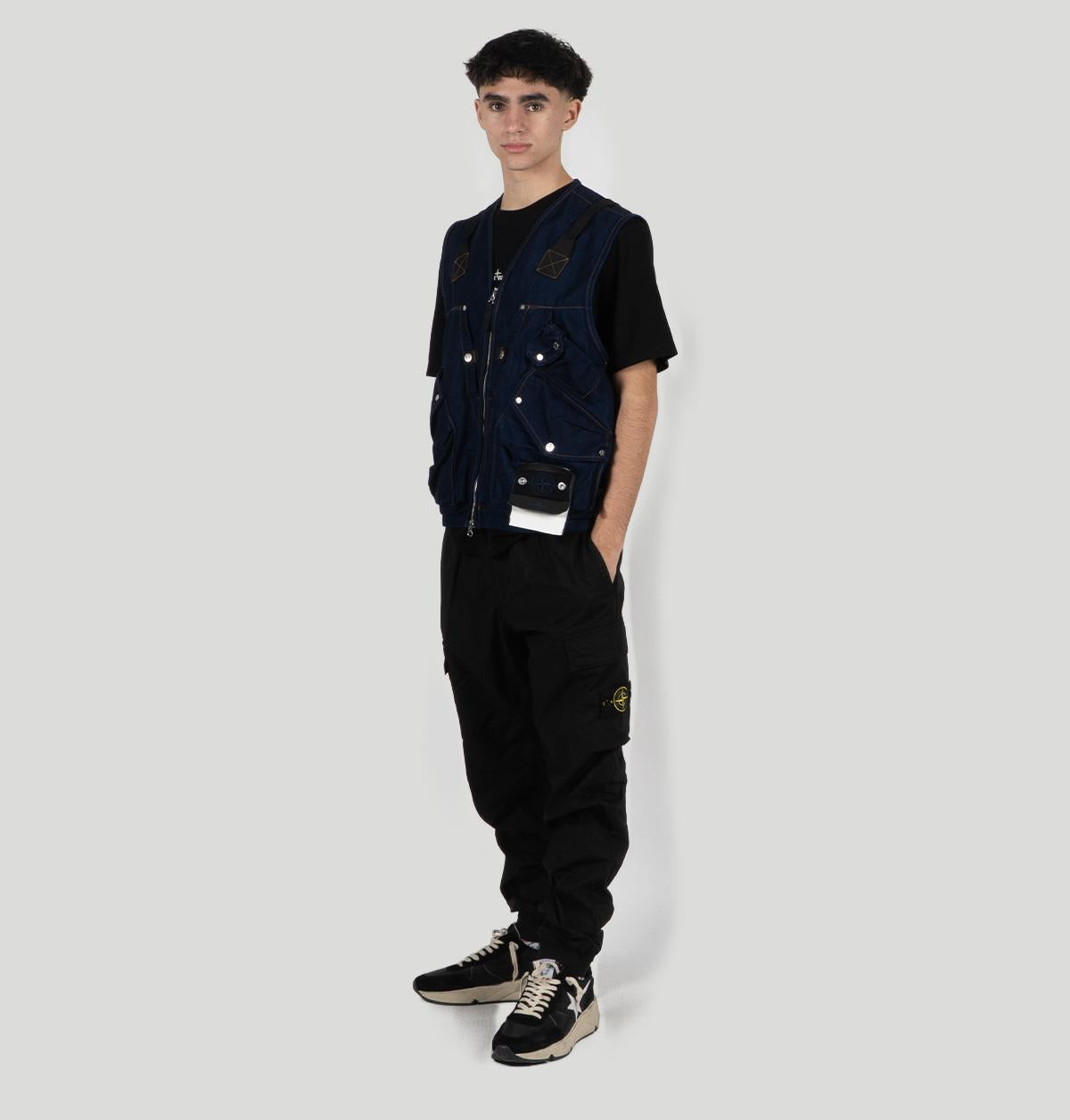 Stone Island Utility Vest In Ultralight Denim K2S15G100016 S00J2VJ201 stone island 