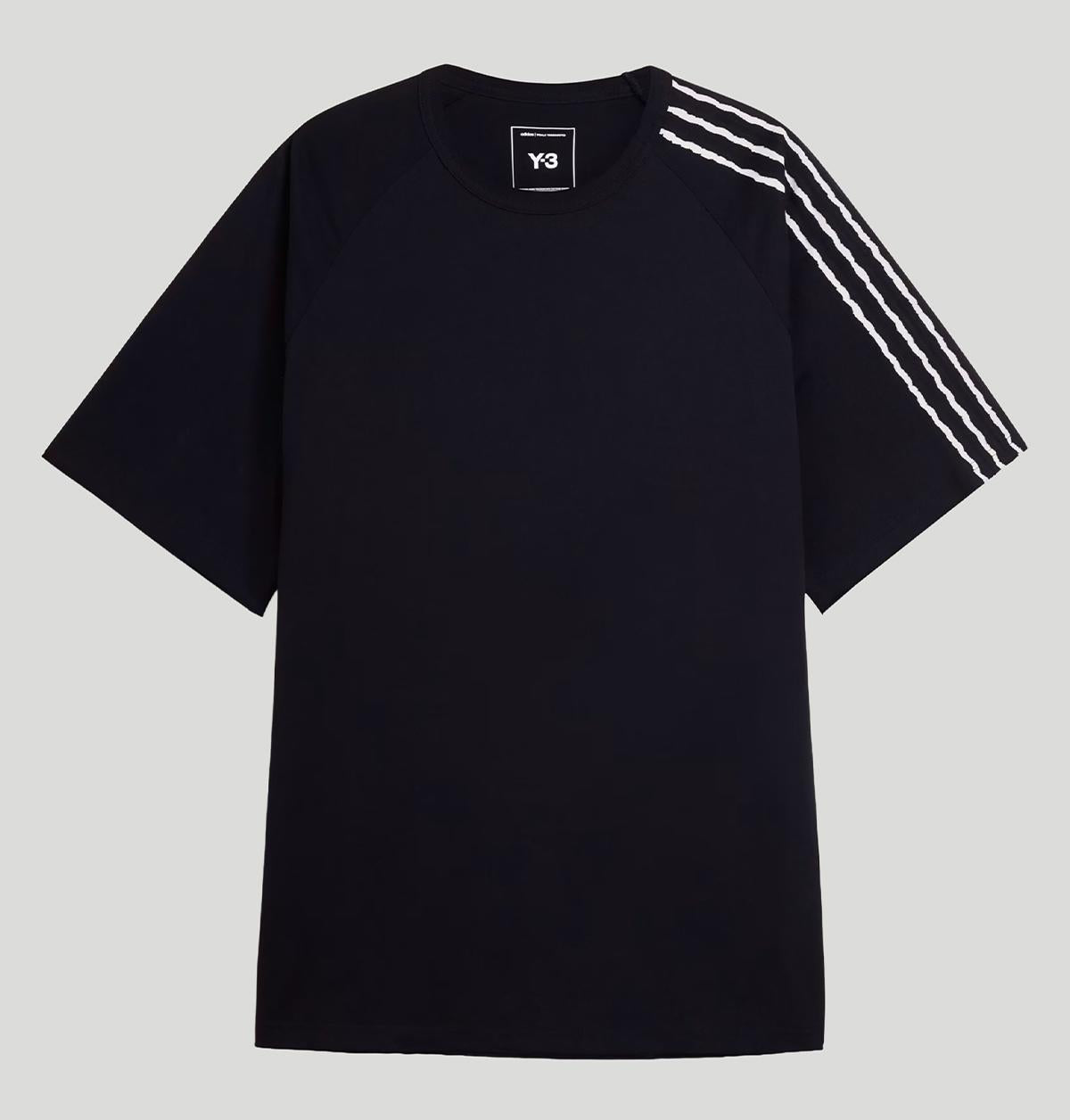 Y3 Raw Edge 3 Stripes Short Sleeve Tee KQ9793 RE 3S SS TEEBLACK Y-3 