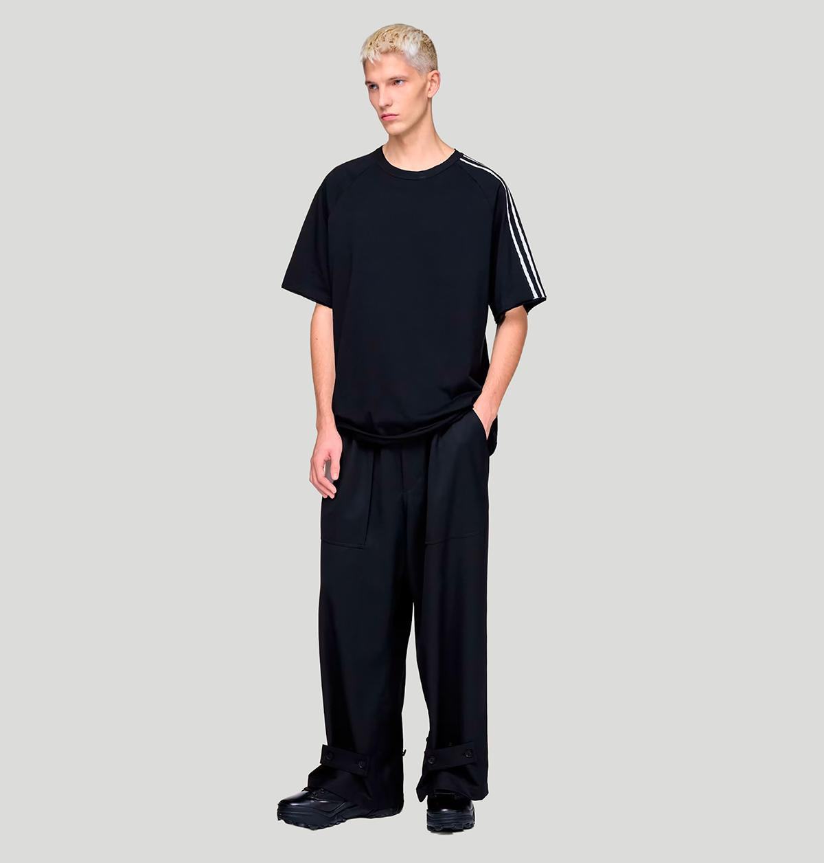 Y3 Raw Edge 3 Stripes Short Sleeve Tee KQ9793 RE 3S SS TEEBLACK Y-3 
