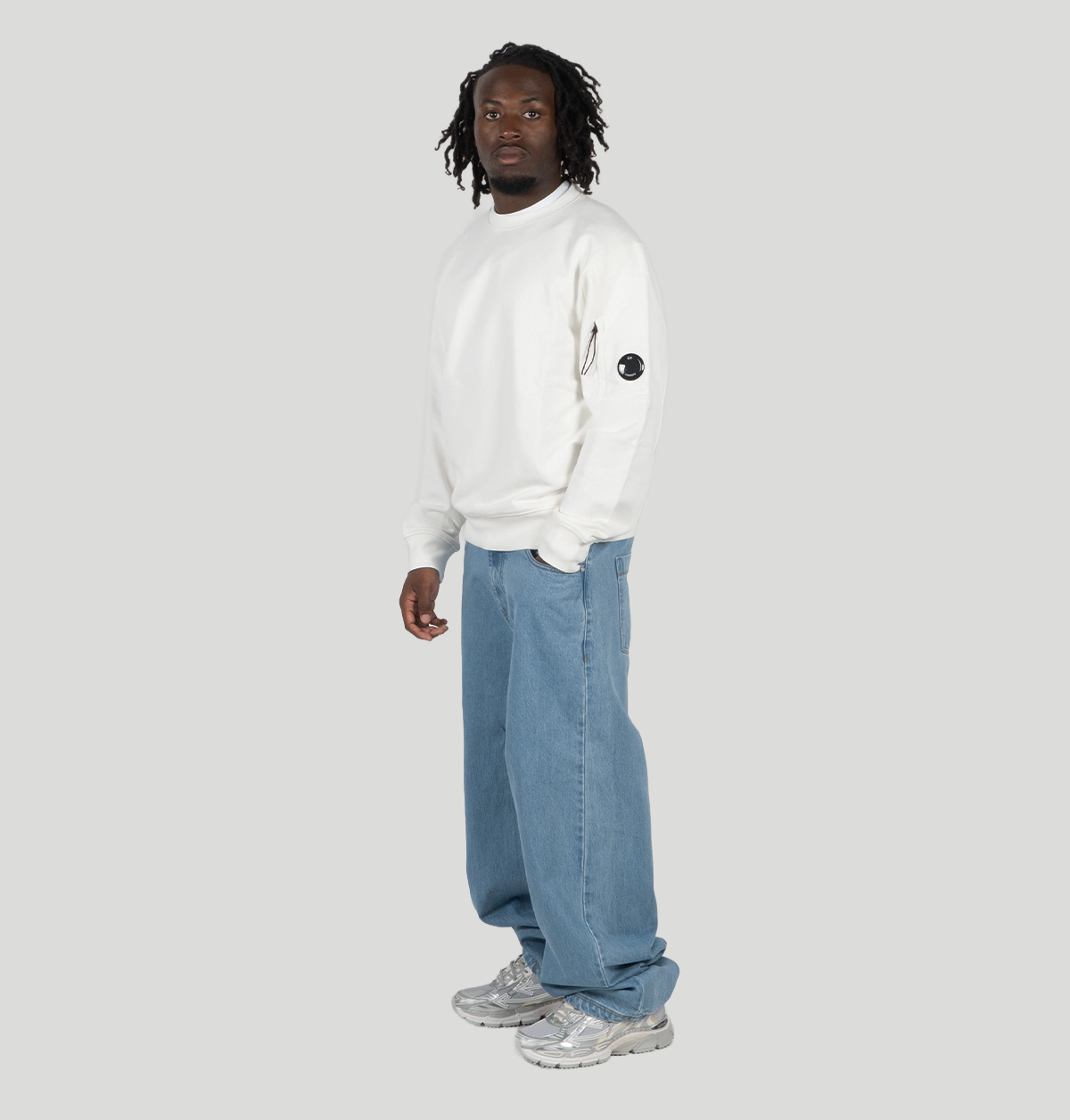 C.P. COMPANY Diagonal Raised Fleece Crewneck Lens RCCMSS713A 005086W103 C P company 