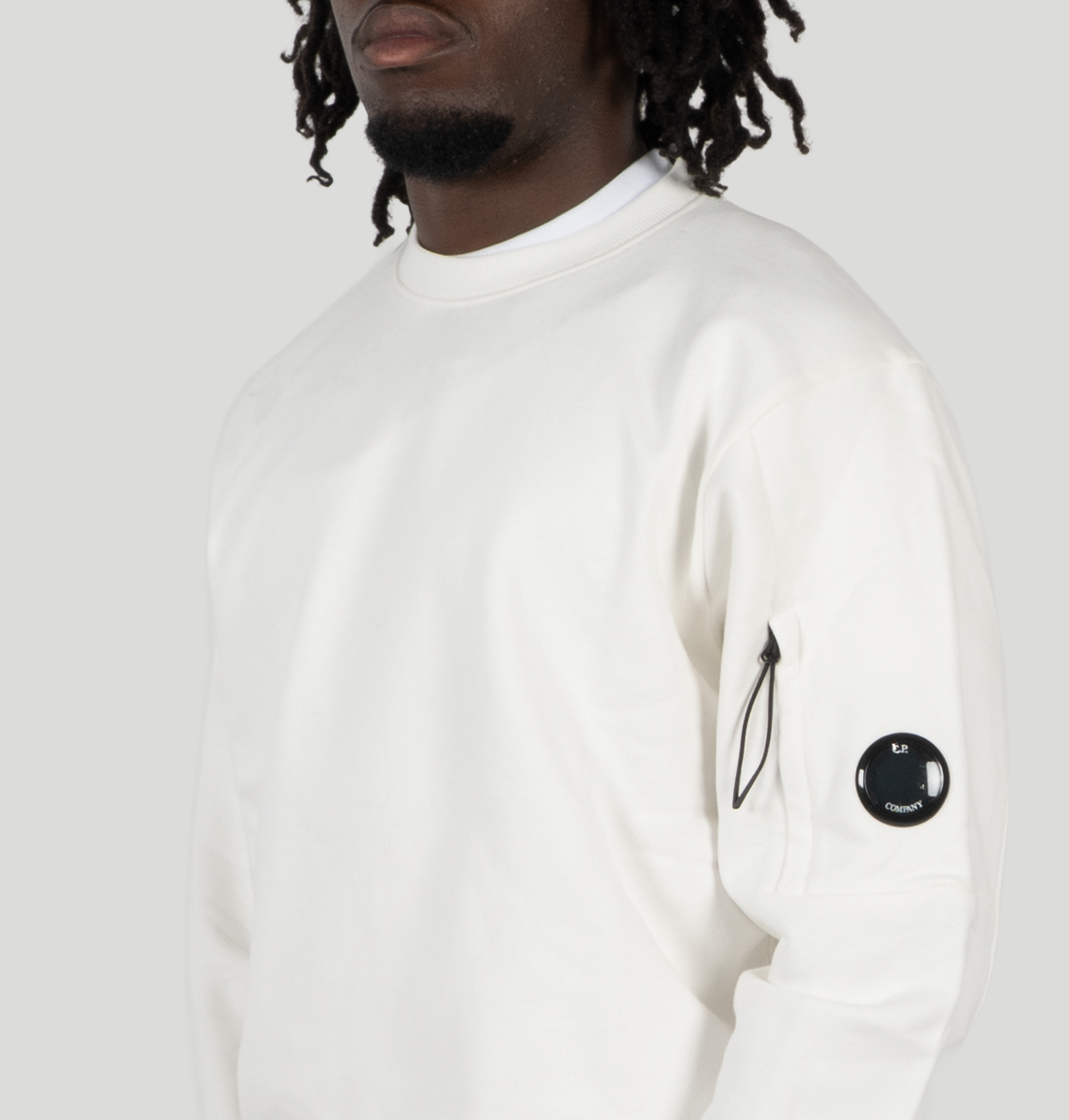 C.P. COMPANY Diagonal Raised Fleece Crewneck Lens RCCMSS713A 005086W103 C P company 